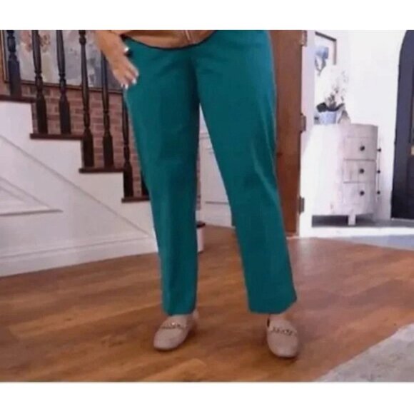 Isaac Mizrahi Live! Tall 24/7 Stretch Ankle Pant Green Tall 4 A516784 - Picture 1 of 1